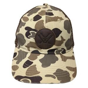 Vortex Trucker Hat Beige Brown Camo One Size Snapback Mesh Logo Patch Hunting